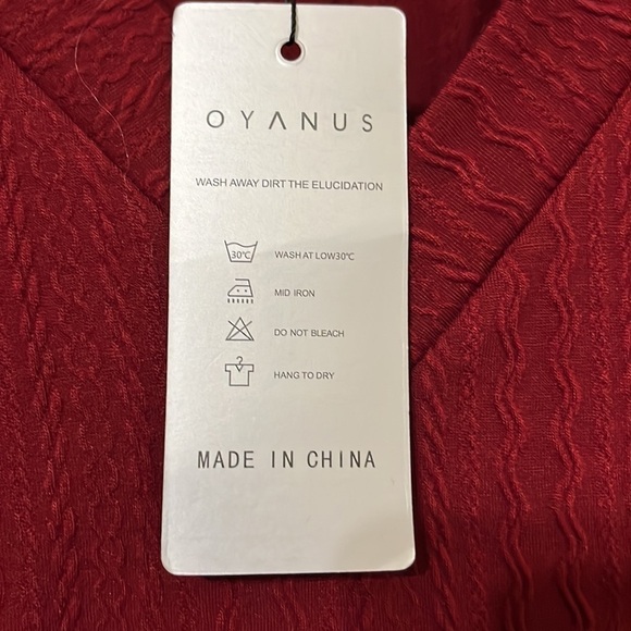 V Neck Long Sleeve Sweater Dress Latern Sleeve Knit Flowy Short Mini Skater S - Picture 5 of 5